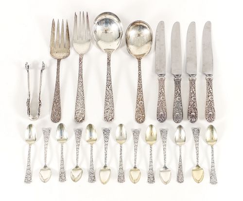 Misc Group of American Repousse Sterling Flatware