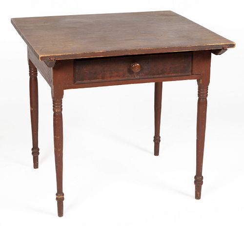 AMERICAN PAINTED PINE PIN-TOP WORK TABLE