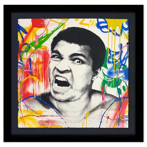 Mr. Brainwash, "Ali" Framed Mixed Media Original, Hand Signed with Certificate of Authenticity.