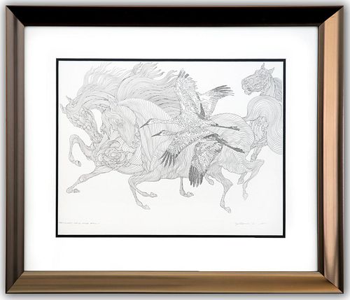 Guillaume Azoulay- Original Drawing on Paper "Preliminary sketch GAAD (line work sketch for the etching)"