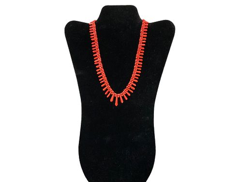 Faceted Red Coral Necklace