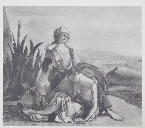 Paul Cezanne: Agar et Ismael au Desert d'apres Delacroix