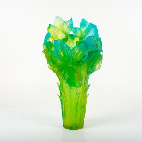 Daum Crystal Vase, Amaryllis