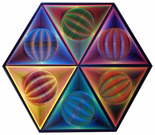 HENRY PARADA, Rotating Spheres Inside a Hexagon
