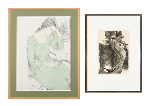 Stow Wengenroth (Am. 1906-1978) and Dewitt Hardy (Am. b. 1940), Two Lithographs, framed under glass
