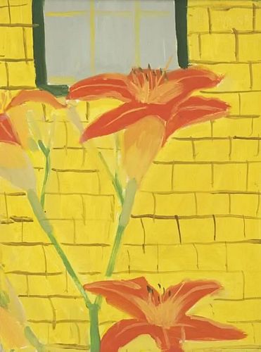 Alex Katz "Lillies Against Yellow House, 1983" Offset Lithograph