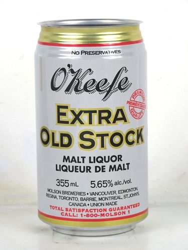 1996 O'Keefe Extra Old Stock Malt Liquor 355ml Can Molson Canada