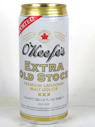 1984 O'Keefe Malt Liquor Imported Quart/946ml Beer Can Canada
