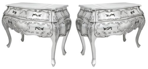 Hollywood Regency Rococo Revival Commodes, 2