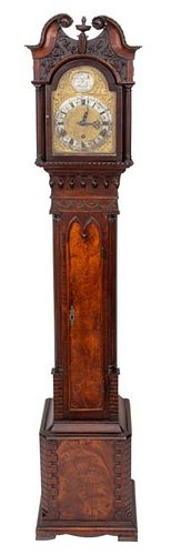 English George III Mahogany Dwarf Tall Case Clock