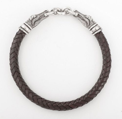 B. Kieselstein-Cord 925 Leather Alligator Necklace