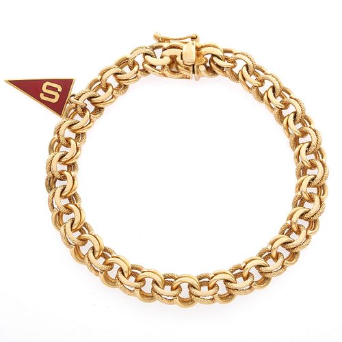 Enamel, 14k Yellow Gold Charm Bracelet