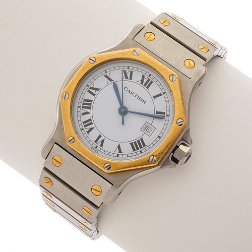 Cartier Santos 18k, Stainless Steel Wristwatch, Ref 2966