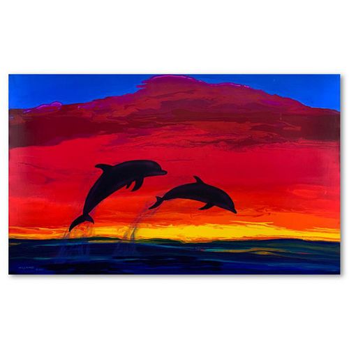Wyland, "Mammals of the Sea" Original Painting on Canvas, Hand Signed with Letter of Authenticity.