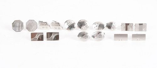 Eight Pairs of Sterling Silver Cufflinks