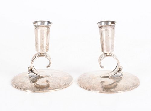 A Pair of Tiffany & Co. Sterling Candleholders