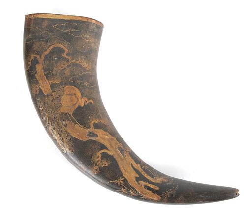 A Japanese Lacquered Ox Horn