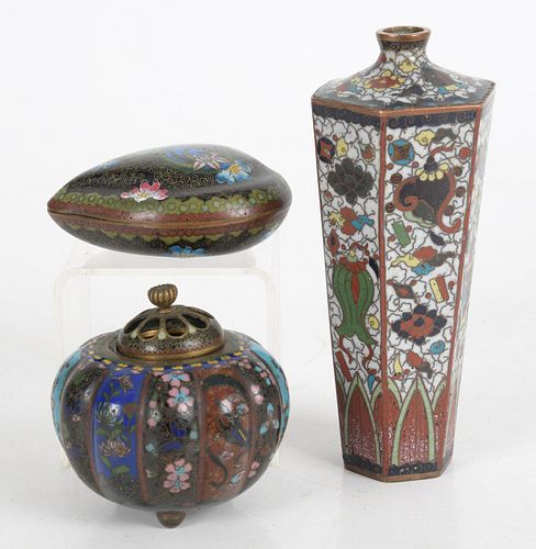 Three Pieces of Japanese Cloisonne