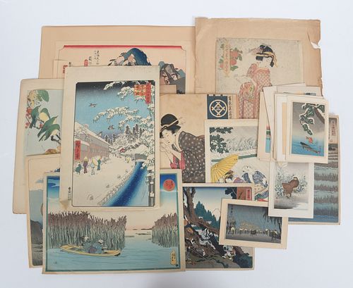 A Large Group of Japanese Woodblock Prints