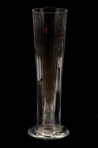 Large Carlo Moretti Footed Glass Vase, Signed