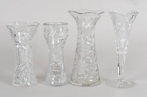 Four Cut Glass Vases