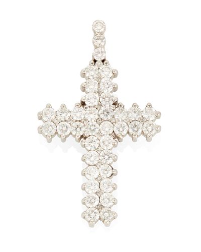 A diamond cross pendant