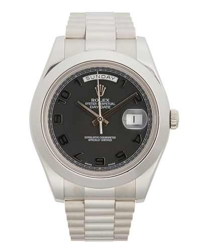 A Rolex President Day-Date II platinum wristwatch