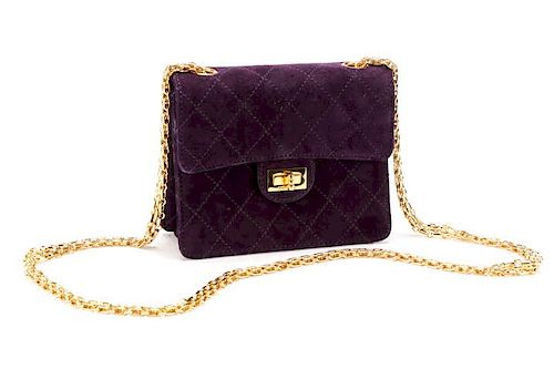 Chanel Quilted Suede Mini Classic Square Flap Bag