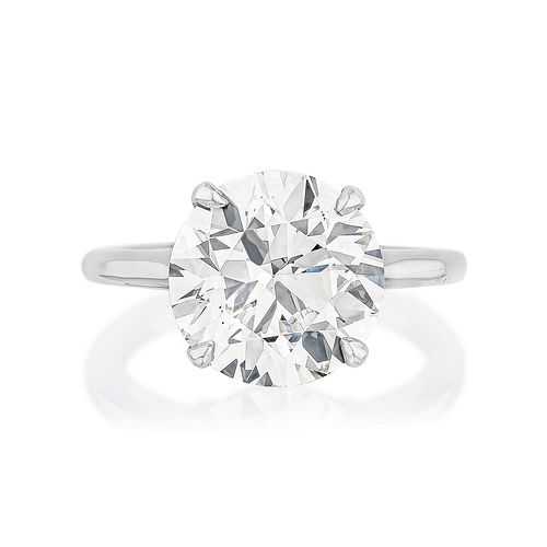 4.38-Carat Round Brilliant-Cut Solitaire Diamond Ring