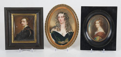 Three Continental Portrait Miniatures