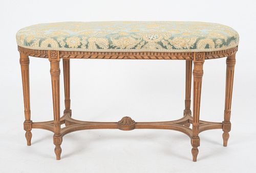 Louis XVI Style Carved Oval Window Bench