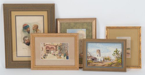 A Group of Five Orientalist Paintings