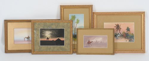 A Group of Five Orientalist Paintings