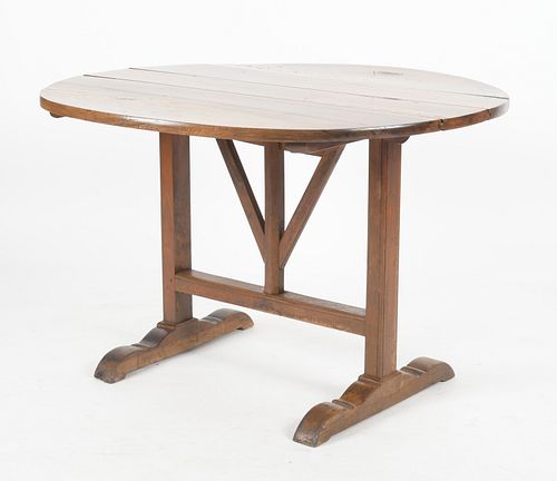 French Provincial Walnut Wine Tasting Table
