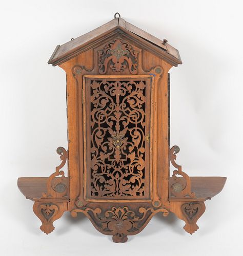 Moorish Fret Carved Hanging Cupboard