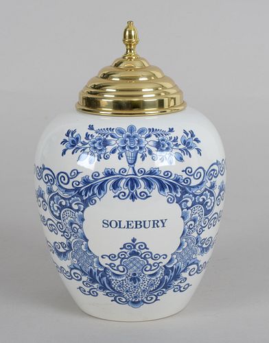 Delft Blue and White 'Solebury' Tobacco Jar
