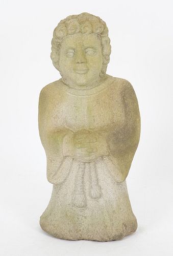 An American Carved Limestone Figure