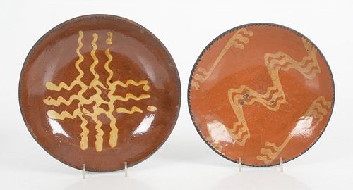 Two Early 19th Century Redware Pie Plates