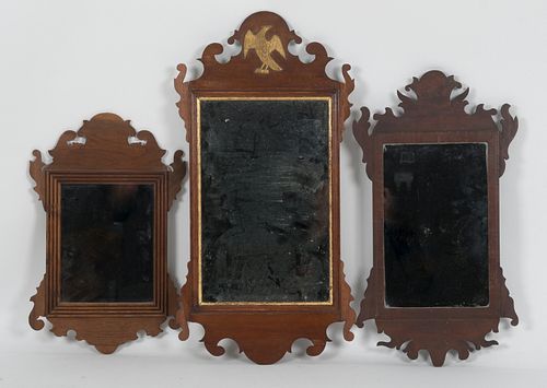 Three Chippendale Style Fret Carved Mirrors
