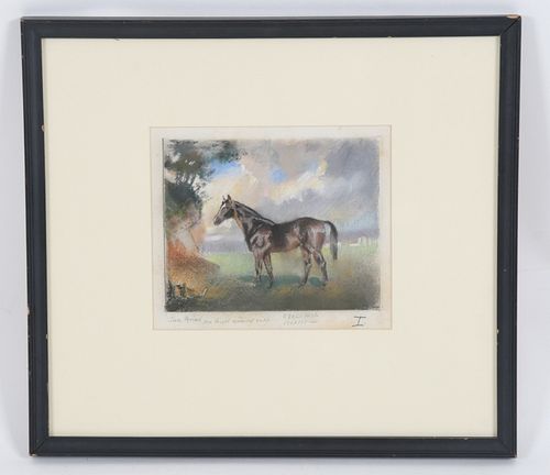 Ignac Konrad (1894 - 1969) Pastel, Horse Interest