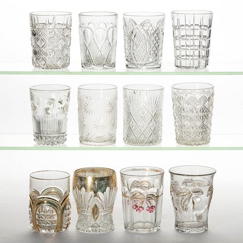 ASSORTED EAPG TUMBLERS, LOT OF 12