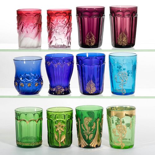 ASSORTED EAPG TUMBLERS, LOT OF 12