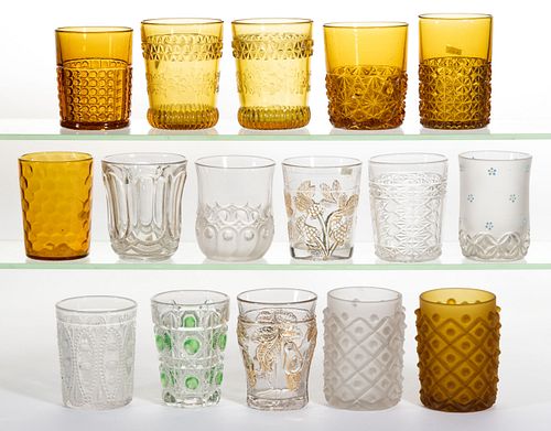 ASSORTED EAPG TUMBLERS, LOT OF 16