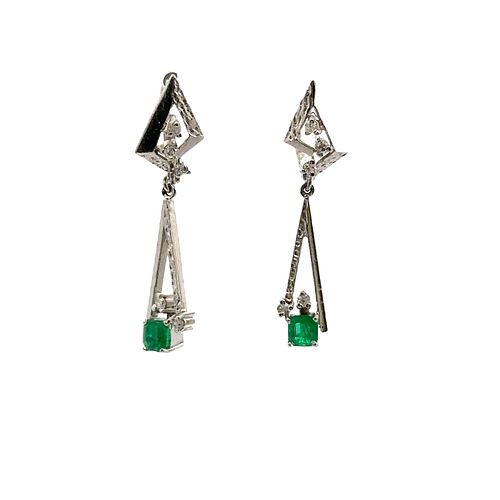 Emeralds & Diamonds 18k Gold Earrings