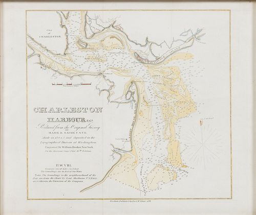1841 CHARLESTON, SOUTH CAROLINA HARBOR MAP