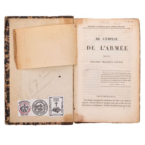 Miscelánea de Impresos Militares Franceses de Siglo XIX. 10 obras en un volumen.