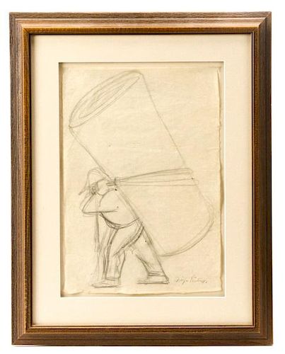 Diego Rivera, "Vendedor de Patates", Graphite