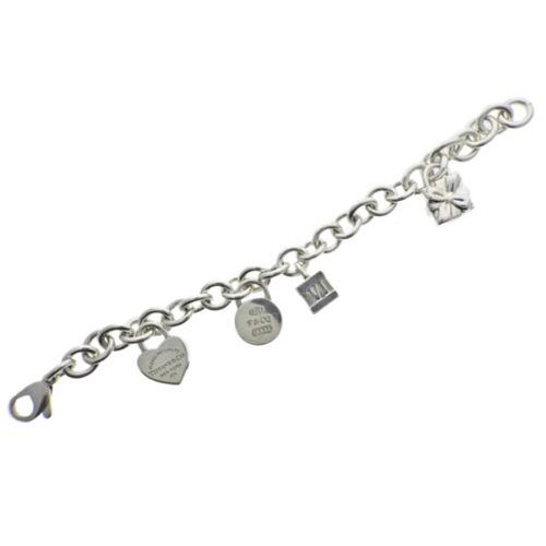 Tiffany & Co Sterling Silver Link Charm Bracelet