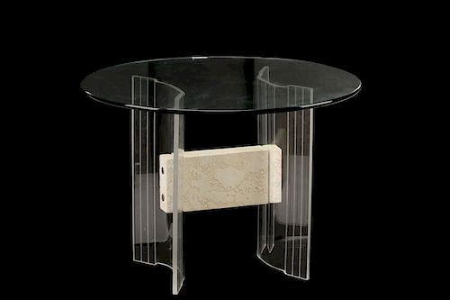 Modern Acrylic and Glass Coffee Table