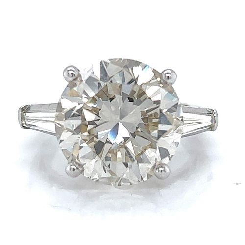Platinum GIA Certified 11.28 Ct. Diamond Engagement Ring